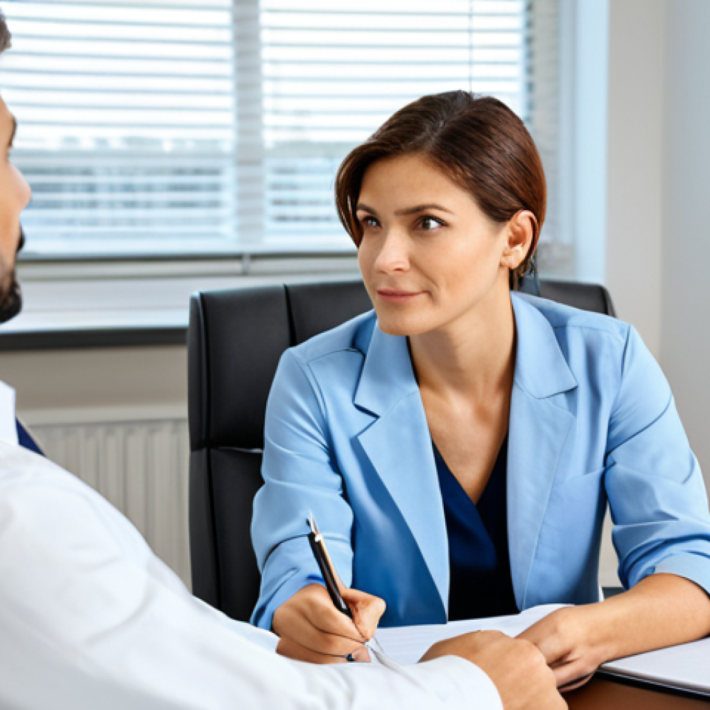 **
"A professional psychiatrist in a well-lit office consulting with a patient. The office features modern decor and comfortable seating. The psychiatrist is taking notes while listening attentively. The patient is fully clothed in casual, comfortable attire. Safe for work, appropriate content, fully clothed, professional setting, perfect anatomy, natural proportions, family-friendly."
**