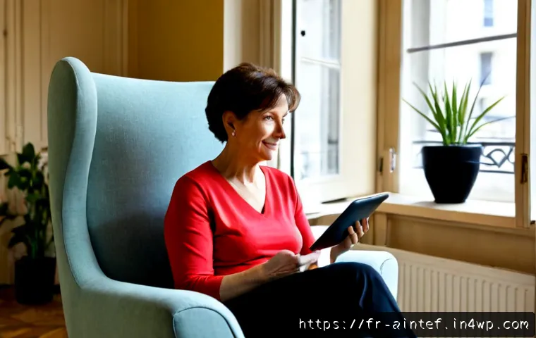 Home 17 AI 테라피의 진화와 미래 전망 - Photorealistic future AI therapy consultation in a warm Paris apartment, a relaxed middle-aged Frenc...